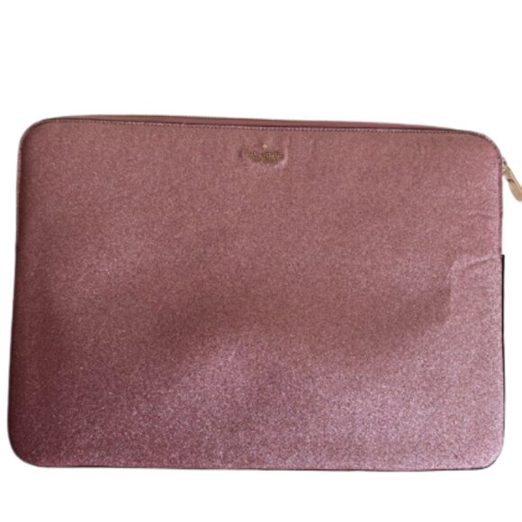 Kate Spade Pink Glimmer Glitter Universal Laptop Padded Case Sleeve 15" - Picture 1 of 12